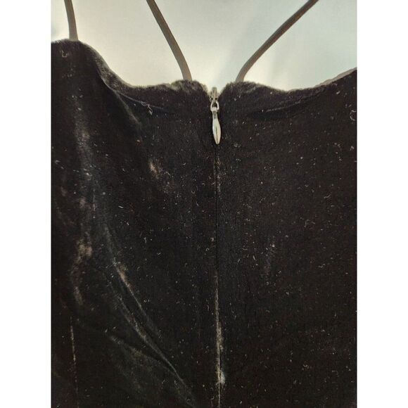 Momoshero Black Long Sleeve Cage Neck Cut Out Velvet Mini Sheath Dress M Italy - Picture 6 of 8